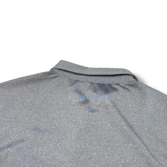 Travis Mathew Gray Striped Performance Polo Shirt Men Small Golf Activewear Dry - Picture 5 of 9